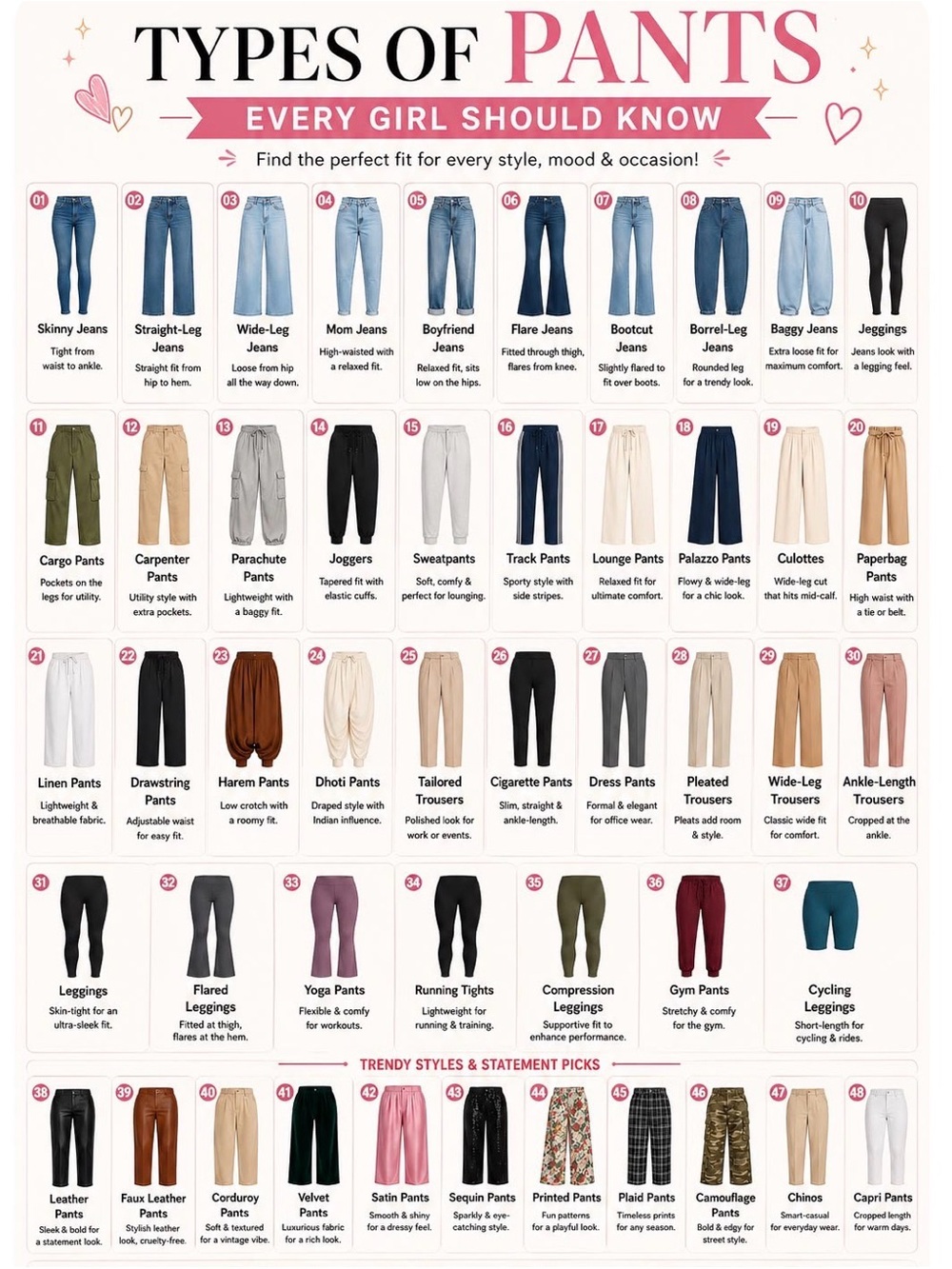 TYPES OF JEANS /  PANTS